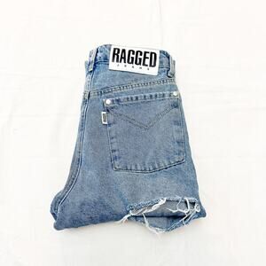 Ragged Jeans Skinny Raw Hem Cheek Ripped Light Wash Zip Fly Denim Jeans Size 24